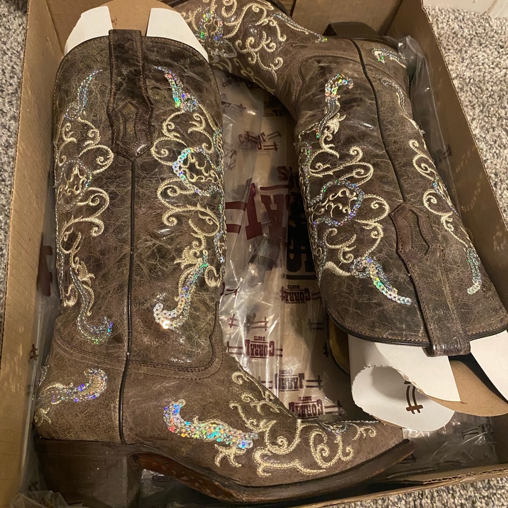 Corral Sequin Cross boots